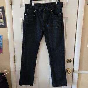 Bullhead Denim Co Mens Jeans Dark Blue Size 34 x 32 Slim Straight leg Pants